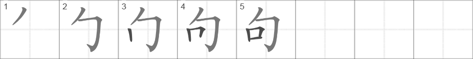 Написание иероглифа 句