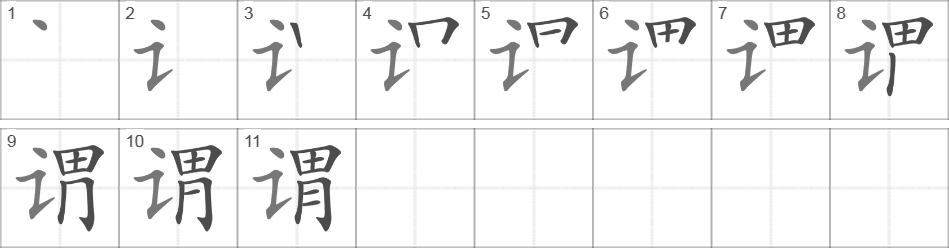 Написание иероглифа 谓