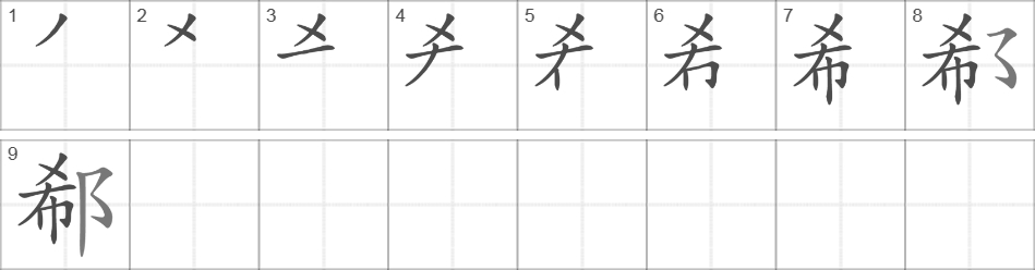 Написание иероглифа 郗