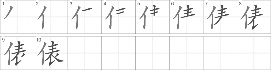 Написание иероглифа 俵