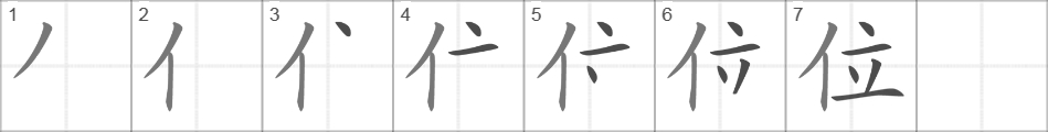 Написание иероглифа 位