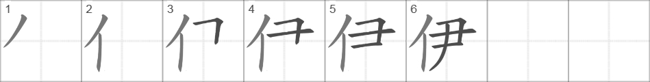 Написание иероглифа 伊