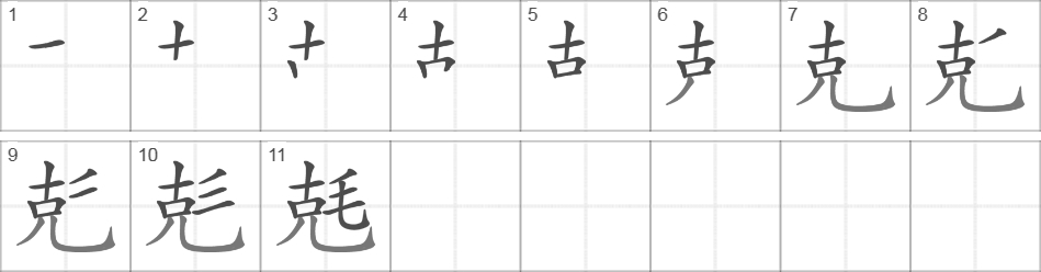 Написание иероглифа 兞