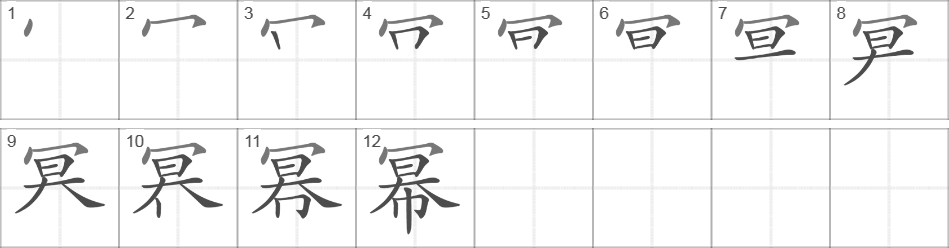 Написание иероглифа 幂