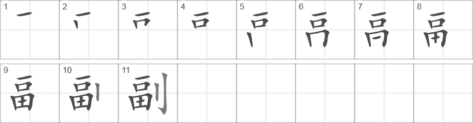 Написание иероглифа 副