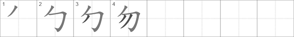 Написание иероглифа 勿