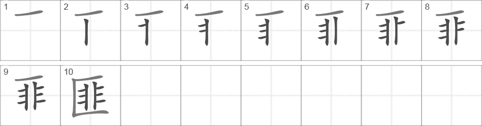 Написание иероглифа 匪