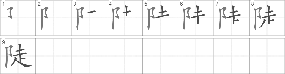 Написание иероглифа 陡