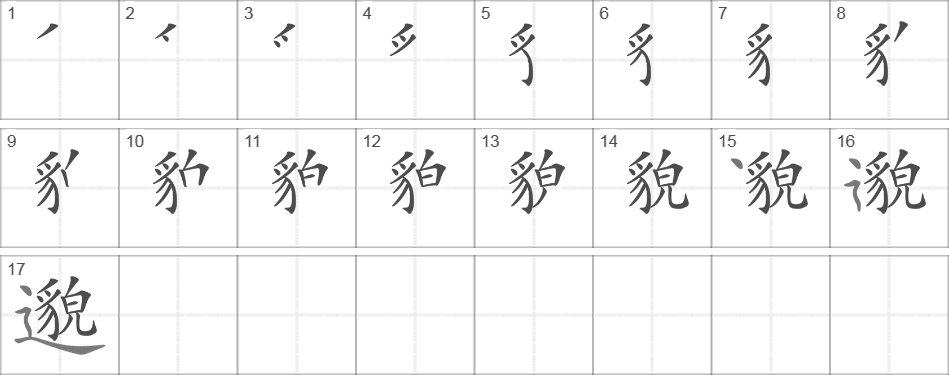 Написание иероглифа 邈