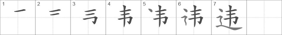 Написание иероглифа 违