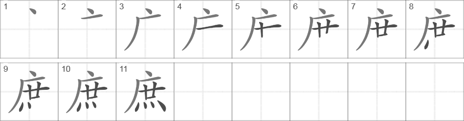 Написание иероглифа 庶