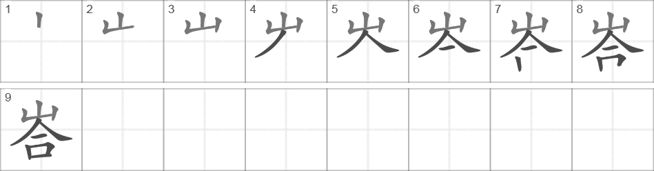 Написание иероглифа 峇