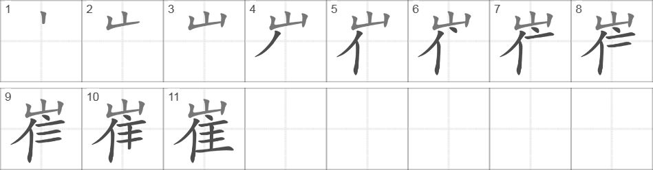 Написание иероглифа 崔