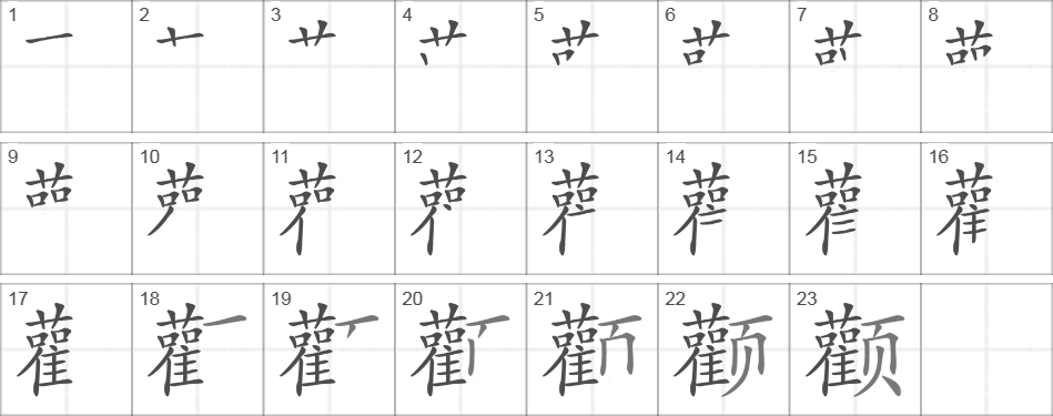 Написание иероглифа 颧