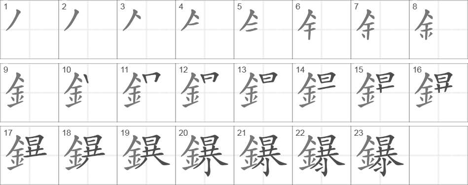 Написание иероглифа 鑤