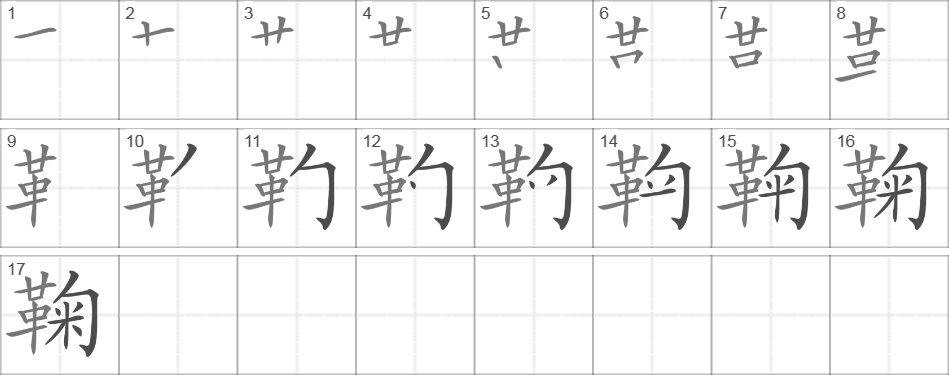 Написание иероглифа 鞠