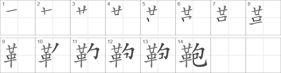 Написание иероглифа 鞄