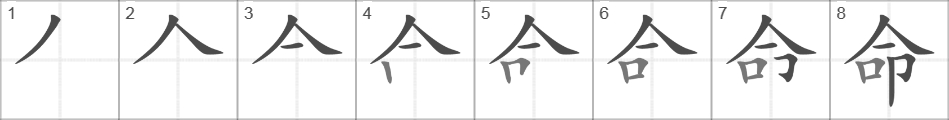 Написание иероглифа 命
