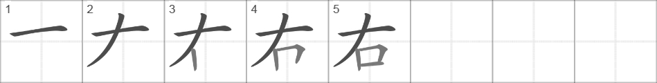 Написание иероглифа 右