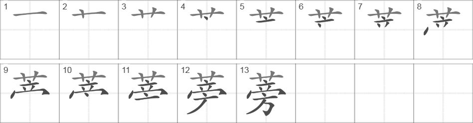 Написание иероглифа 蒡