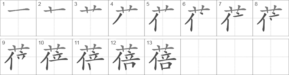 Написание иероглифа 蓓