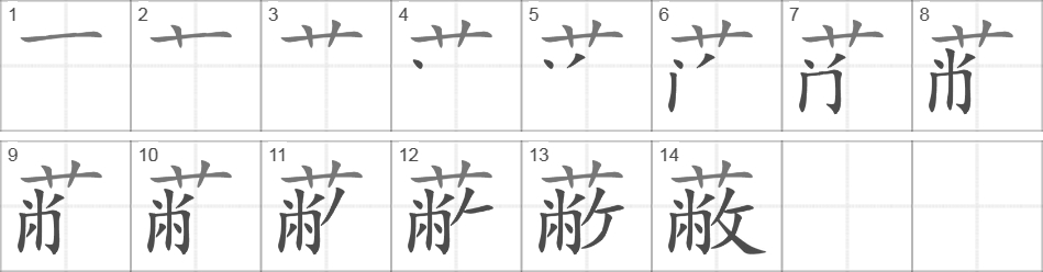 Написание иероглифа 蔽