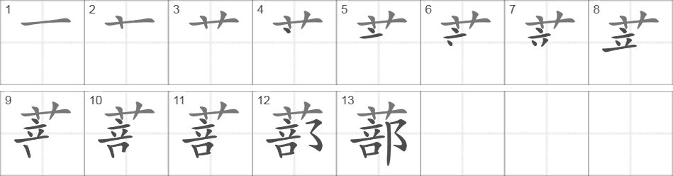 Написание иероглифа 蔀