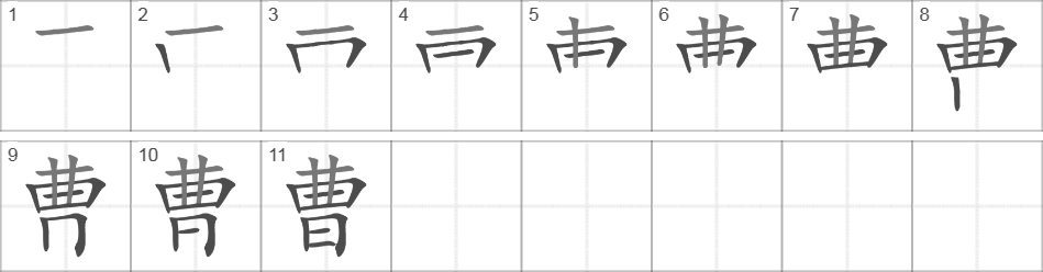 Написание иероглифа 曹