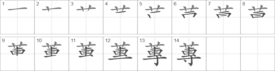 Написание иероглифа 蓴