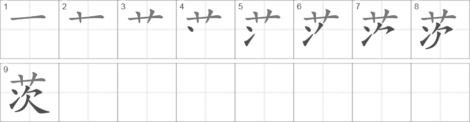 Написание иероглифа 茨