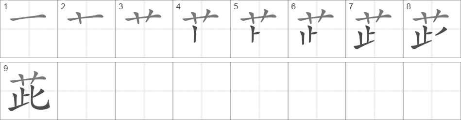 Написание иероглифа 茈