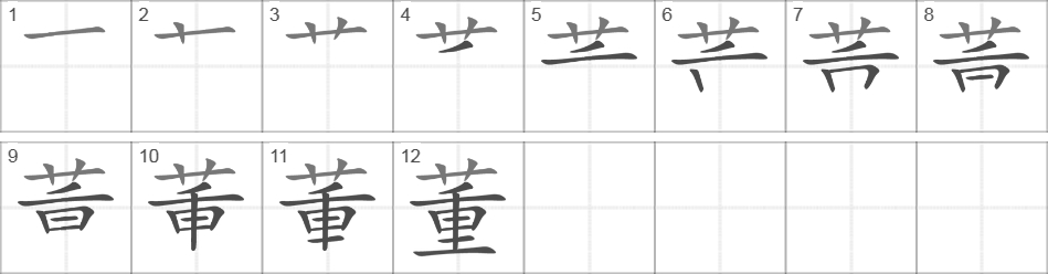 Написание иероглифа 董