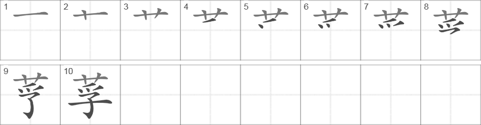 Написание иероглифа 莩