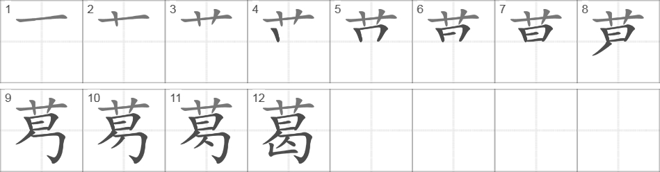 Написание иероглифа 葛