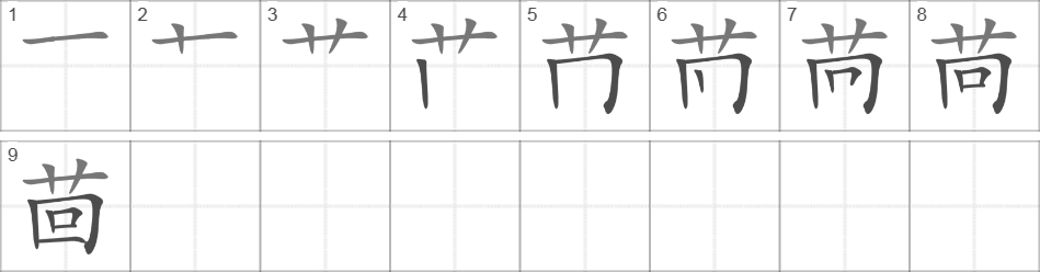 Написание иероглифа 茴