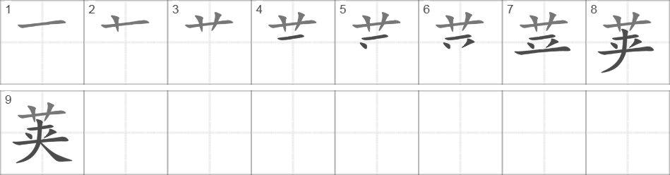 Написание иероглифа 荚