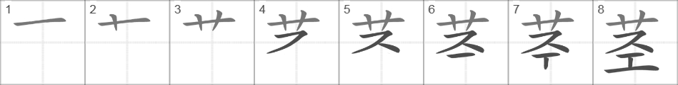 Написание иероглифа 茎