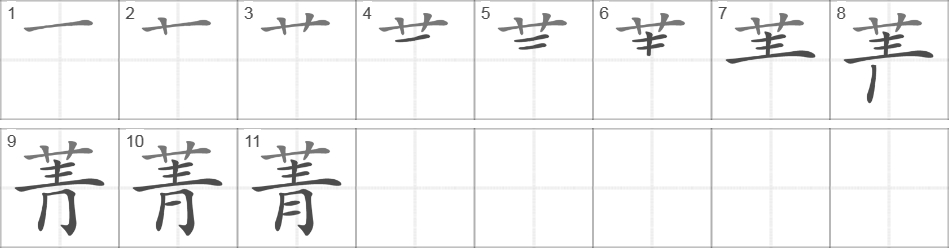 Написание иероглифа 菁