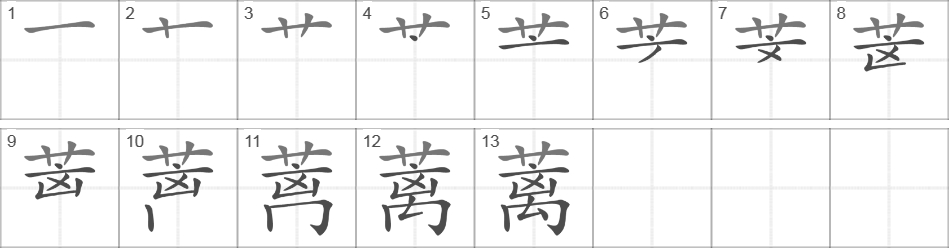 Написание иероглифа 蓠