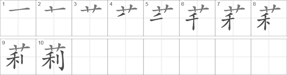 Написание иероглифа 莉