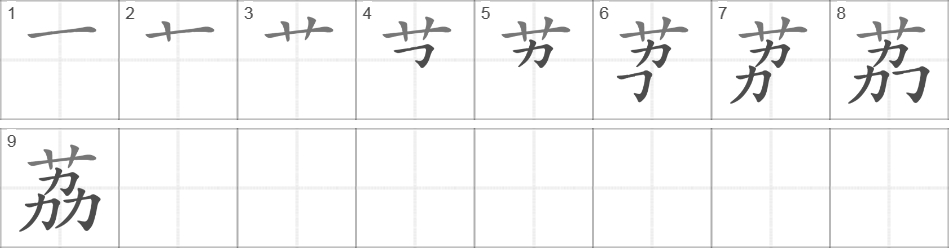 Написание иероглифа 荔