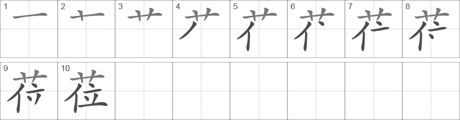 Написание иероглифа 莅