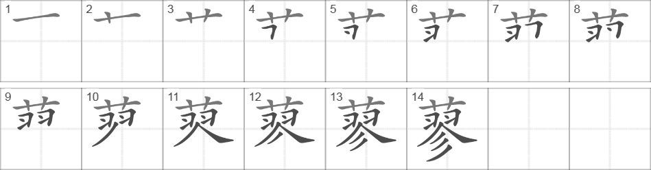 Написание иероглифа 蓼