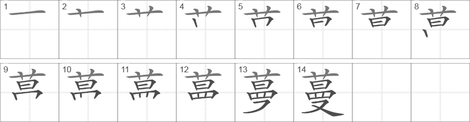 Написание иероглифа 蔓