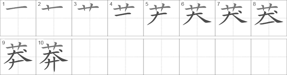 Написание иероглифа 莽