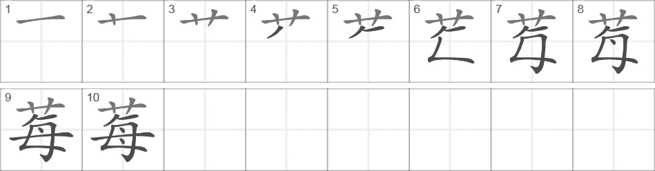 Написание иероглифа 莓