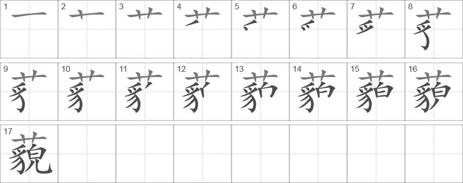 Написание иероглифа 藐