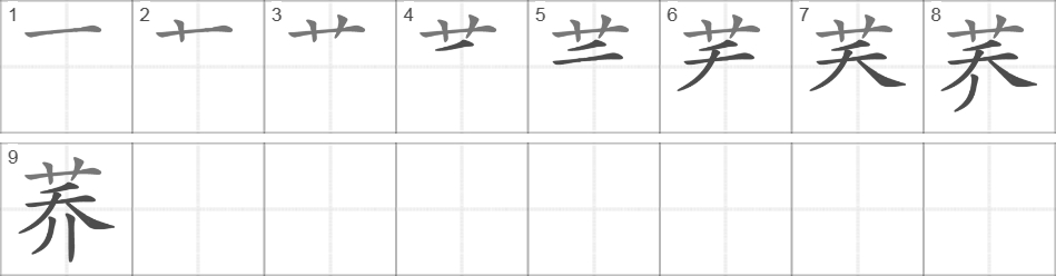 Написание иероглифа 荞