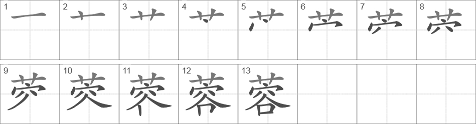 Написание иероглифа 蓉