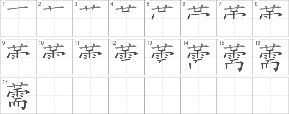 Написание иероглифа 薷